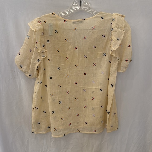 Madewell Cotton Embroidered Popover Blouse sz XXS - Picture 9 of 9